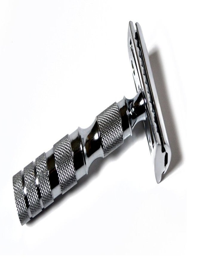 Classic Samurai CS-205 Classic Samurai Travel Double Edge Safety Razor Chrome Plated with Free Leather Case - Image 2